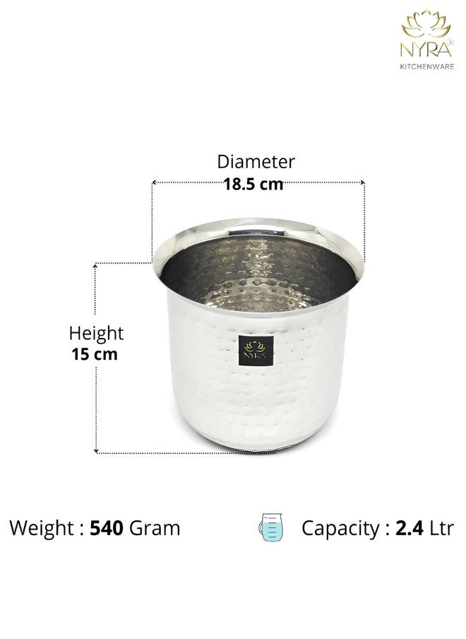 Nyra Kitchenware Steel Textured Dishwasher Safe Stainless Steel Cooking Pot - 2.4 L - Image 2